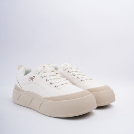Tenis crema punta redonda