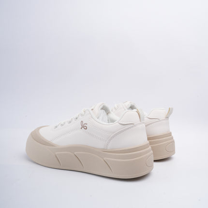 Tenis crema punta redonda
