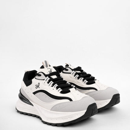 Tenis de plataforma blancos con negro