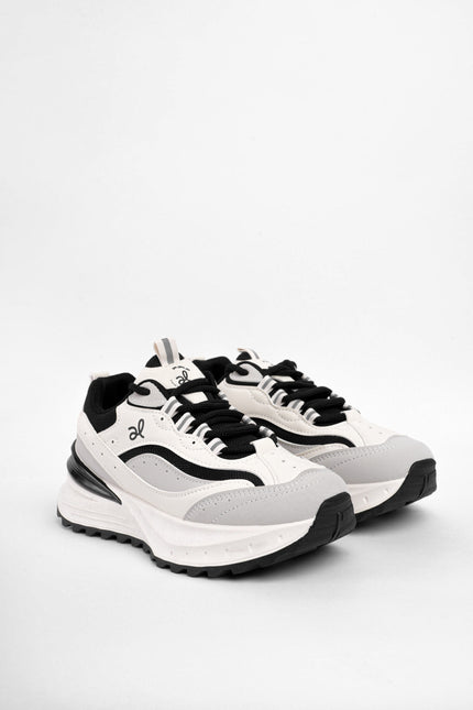 Tenis de plataforma blancos con negro