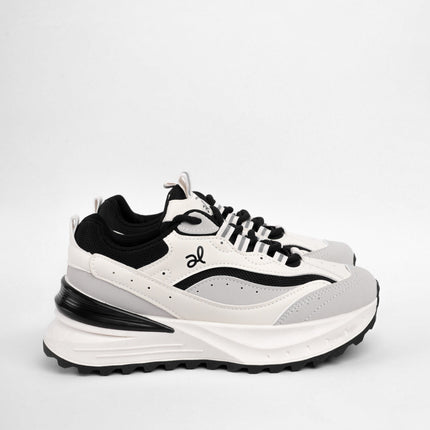 Tenis de plataforma blancos con negro
