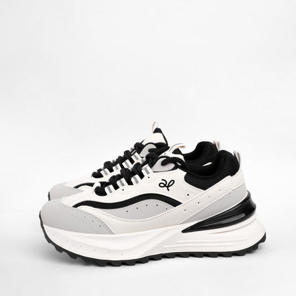 Tenis de plataforma blancos con negro
