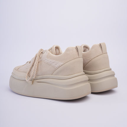 Tenis de plataforma taupe con accesorio