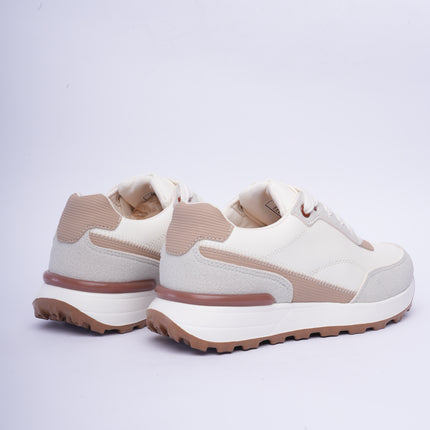 Tenis deportivos beige con detalles café
