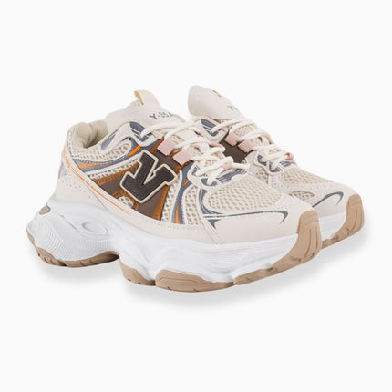 Tenis deportivos chunky crema