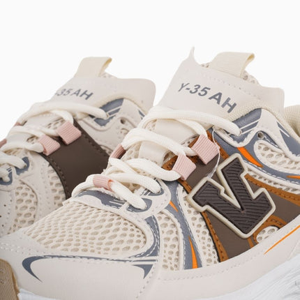 Tenis deportivos chunky crema