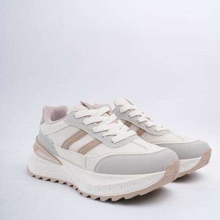 Tenis deportivos crema con beige