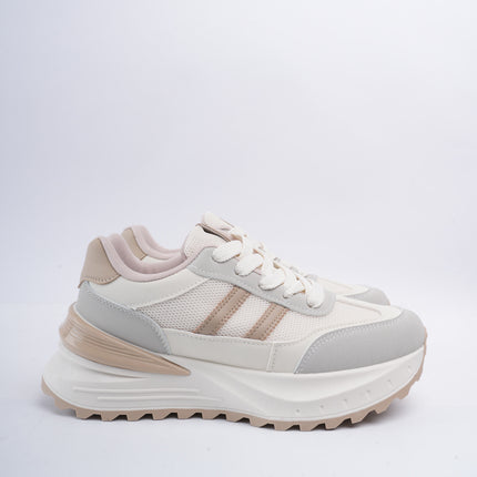 Tenis deportivos crema con beige