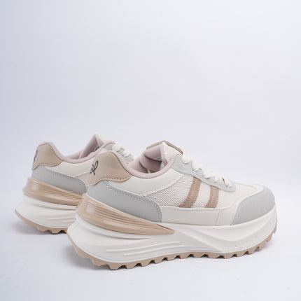 Tenis deportivos crema con beige