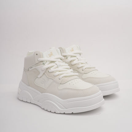 Tenis en bota blancos con beige
