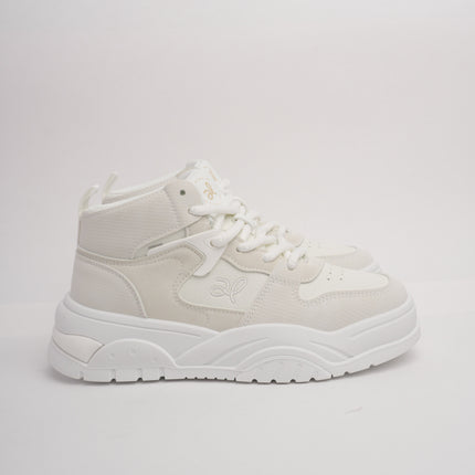Tenis en bota blancos con beige