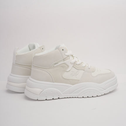Tenis en bota blancos con beige