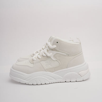 Tenis en bota blancos con beige