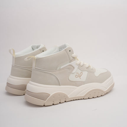 Tenis en bota crema con beige