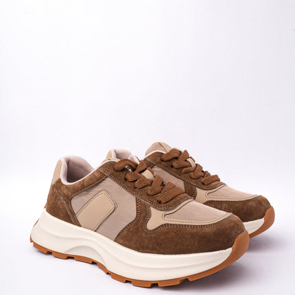 Tenis kaki altos con gamuza