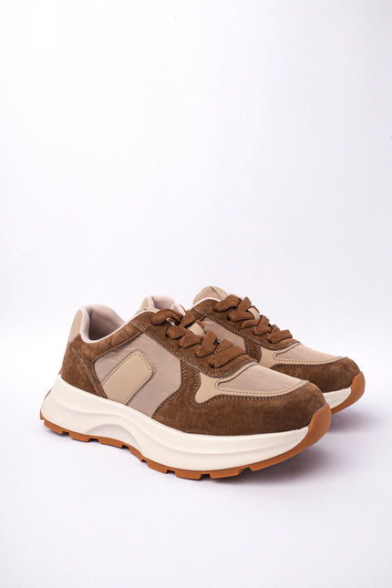 Tenis kaki altos con gamuza