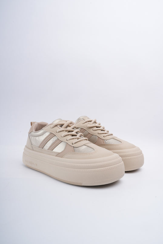 Tenis kaki con dorado