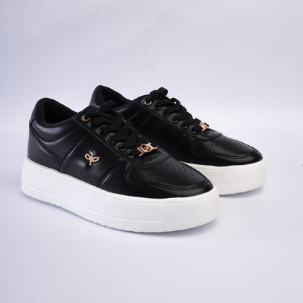 Tenis negros plataforma x dorado