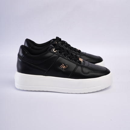 Tenis negros plataforma x dorado