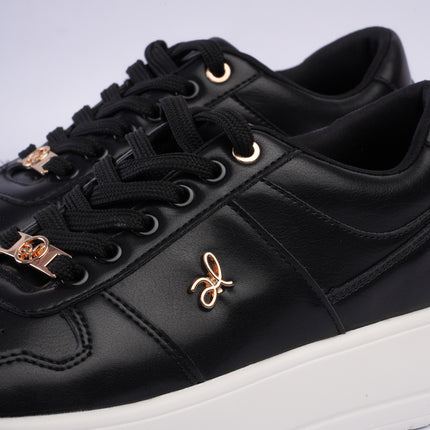 Tenis negros plataforma x dorado
