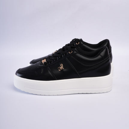 Tenis negros plataforma x dorado