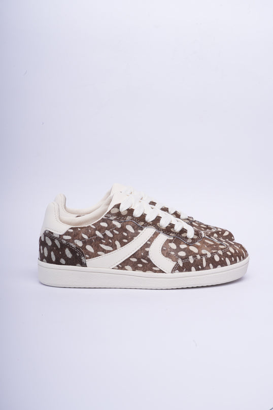 Tenis planos animal print café