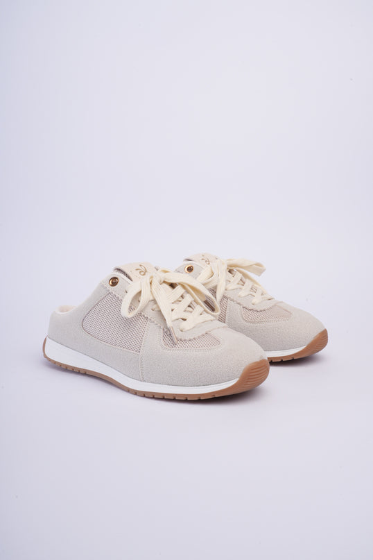 Tenis planos beige destalonados