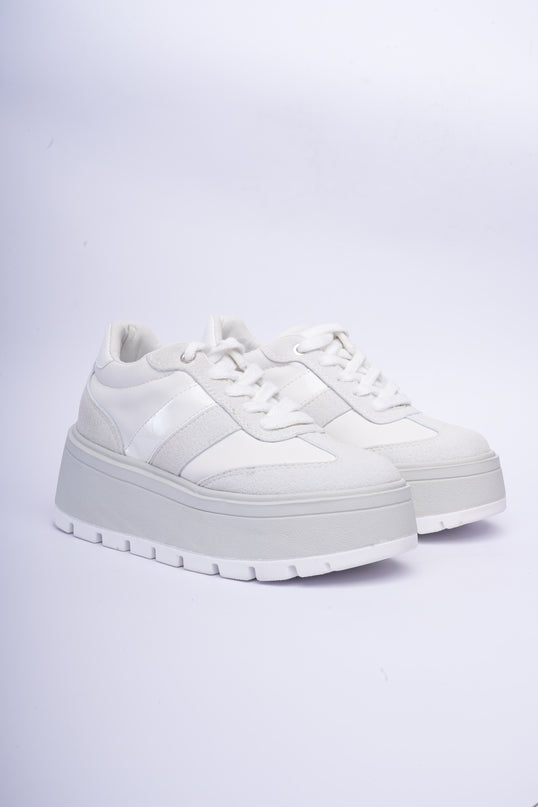 Tenis plataforma alta grises
