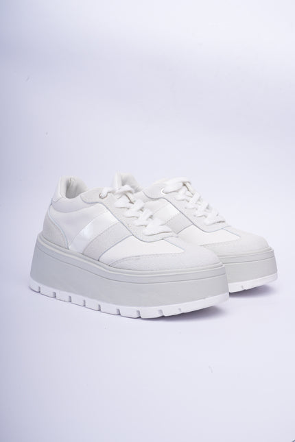 Tenis plataforma alta grises