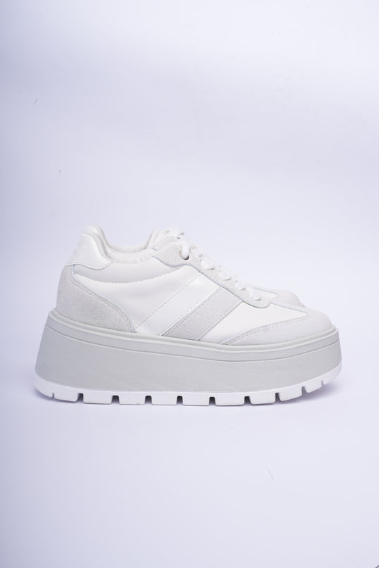 Tenis plataforma alta grises