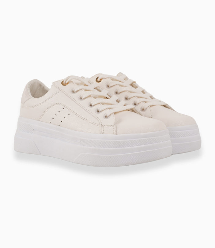 Tenis plataforma beige clásicos