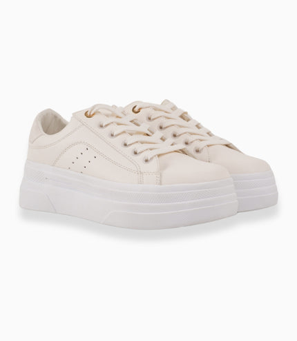 Tenis plataforma beige clásicos