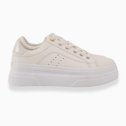 Tenis plataforma beige clásicos