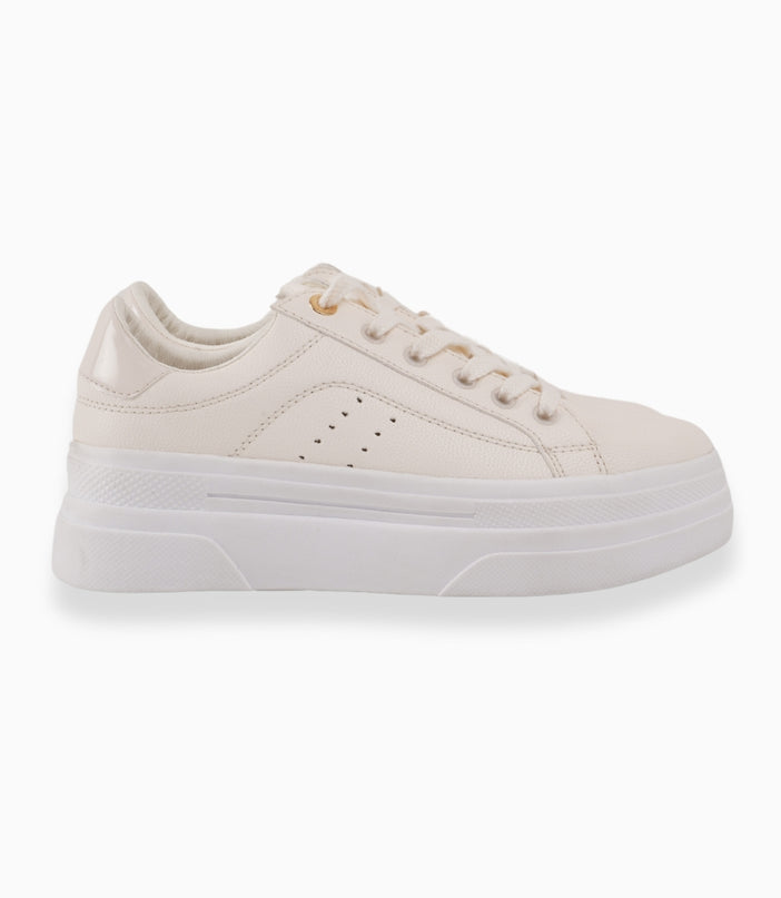 Tenis plataforma beige clásicos