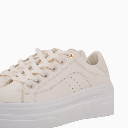 Tenis plataforma beige clásicos