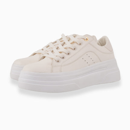 Tenis plataforma beige clásicos