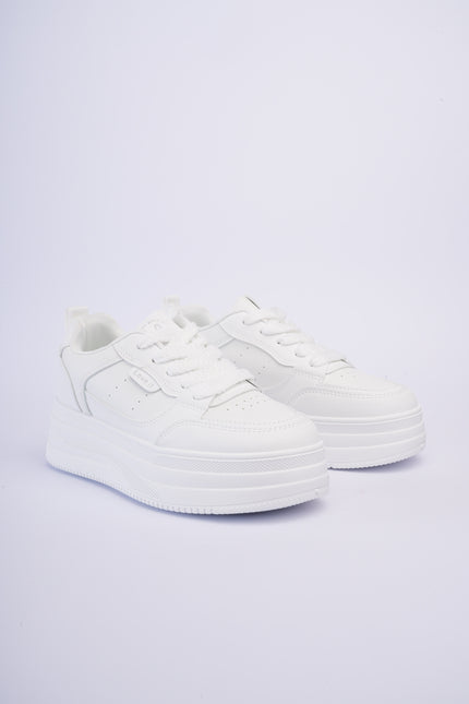 Tenis plataforma blancos altos