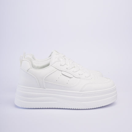 Tenis plataforma blancos altos