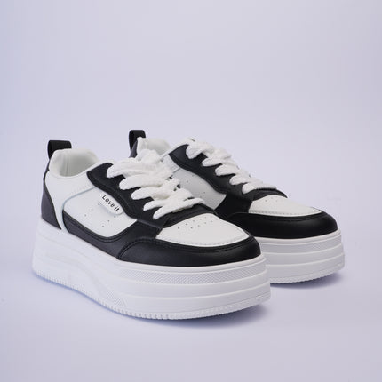 Tenis plataforma blancos con negro