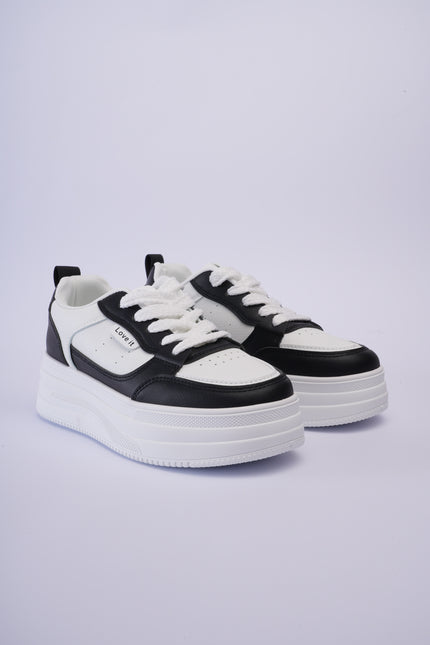 Tenis plataforma blancos con negro