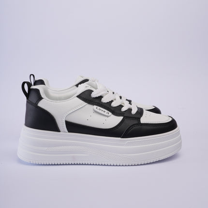 Tenis plataforma blancos con negro