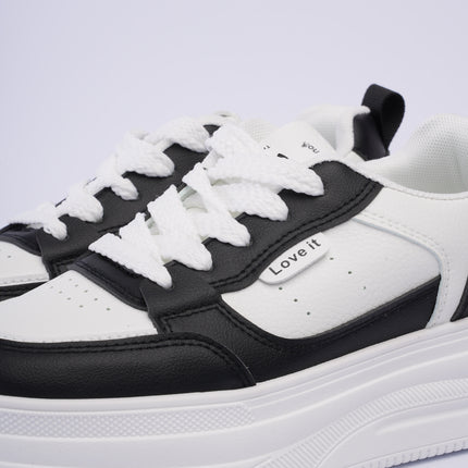Tenis plataforma blancos con negro