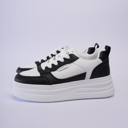 Tenis plataforma blancos con negro
