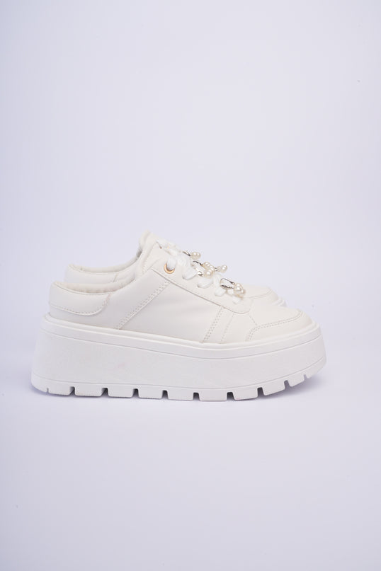Tenis plataforma blancos destalonados