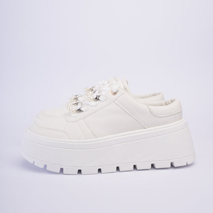 Tenis plataforma blancos destalonados