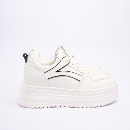 Tenis plataforma blancos x laterales negro