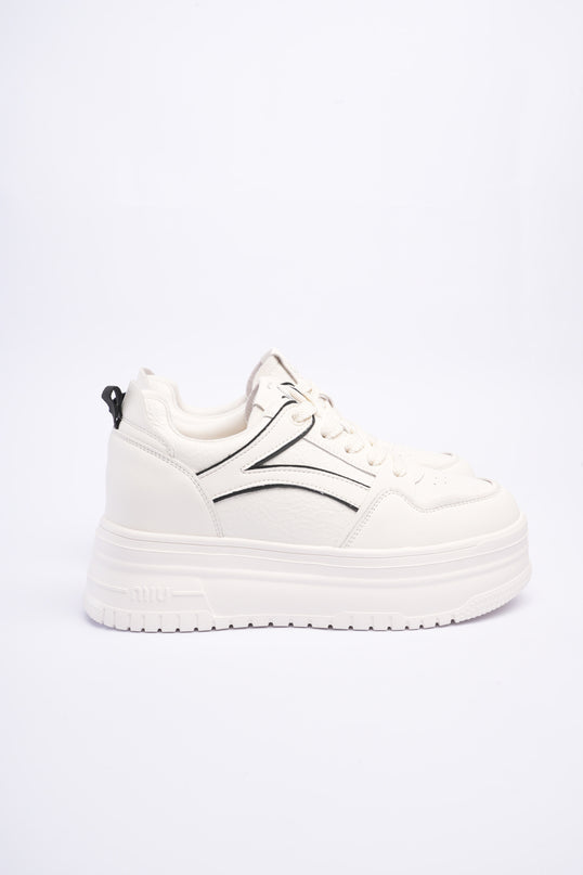 Tenis plataforma blancos x laterales negro