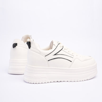 Tenis plataforma blancos x laterales negro