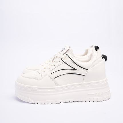 Tenis plataforma blancos x laterales negro