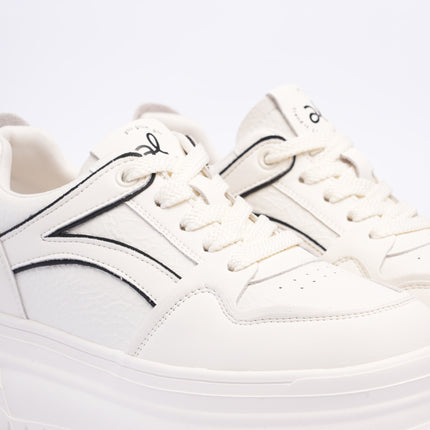 Tenis plataforma blancos x laterales negro